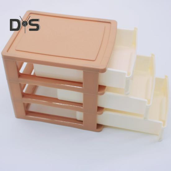 Desktop Storage Drawer Storage Box Large Capacity 3-Layer Design Stackable Drawers Organizer Cosmetics Case