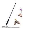 1.8m Cat Wand Toy High Toughness Extra Long Chasing Toy Retractable Cat with 2 Feather Bell Replacement for Indoor