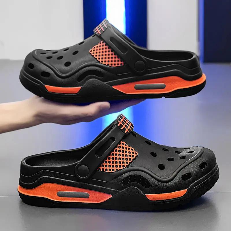 Fashion Slides Hole Platform Men's Shoe Outdoor Designer Luxury Trend 2025 Original Fashion Elegant Adult Eva Rubber Style Male Slipper