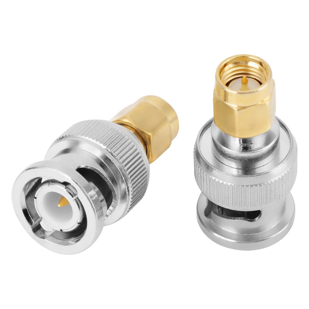 2 Pcs BNC Male to SMA Male Type Connector Adapter Test Converters