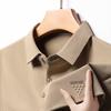 Sommer Weiche Eis Seide Atmungsaktiv Kurzarm T-Shirt Herren Revers Neue Marke Stickerei Mode Business Casual POLO-Shirt