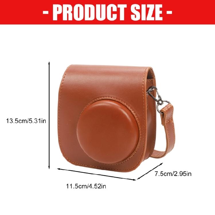 Lightweight Protective Case PU Leather Camera Case Wear Resistant Solid Color Protective with Shoulder Strap for Mini 12