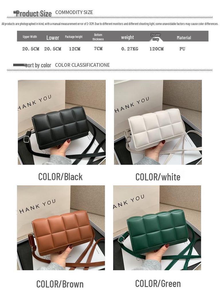 Borsa a Tracolla e a Spalla da Donna Trendy Coreana Minimalista 2025 - Stile Quadrato Piccolo