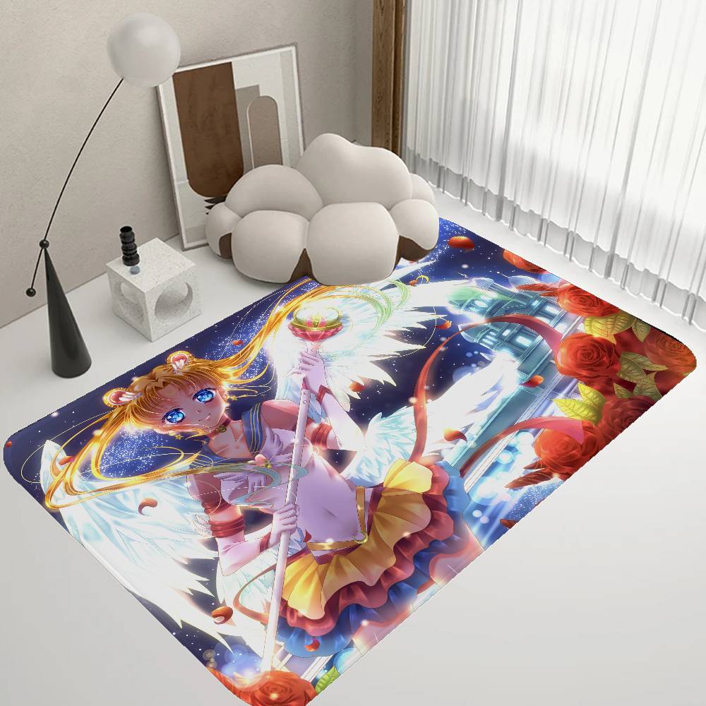 S-Sailor M-Moon Girl Anime Long Rugs Cheaper Anti-slip Modern Living Room Balcony Printed Bedside Area Rugs