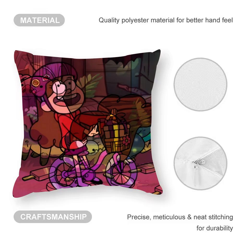 Husa de perna Gravity Falls Husa de perna anti-acarieni Fermoar ascuns Pluș scurt mătăsos Husa de perna pentru canapea