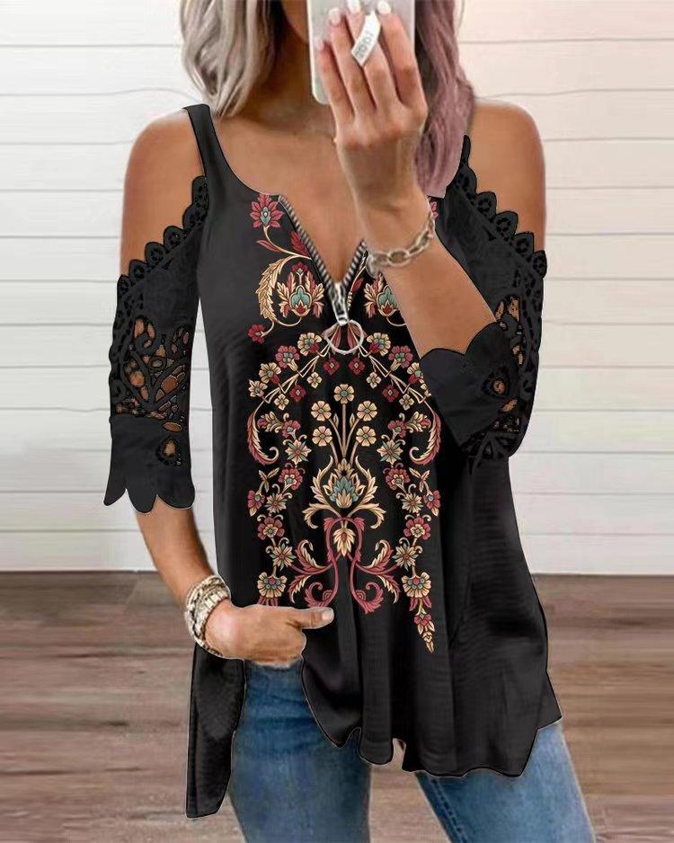 

New spring and summer women s clothing, European and American tops, suspenders, hollowed-out lace sleeves, knitted T-shirts for women XXL
