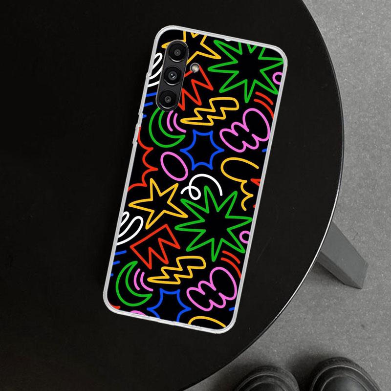 Simple Pattern Graffiti Phone Case Cover for Samsung Galaxy A17 A16 A26 A36 A56 A57 A37 A15 A25 A35 A55 A14 A24 A34 A54 A13 A23