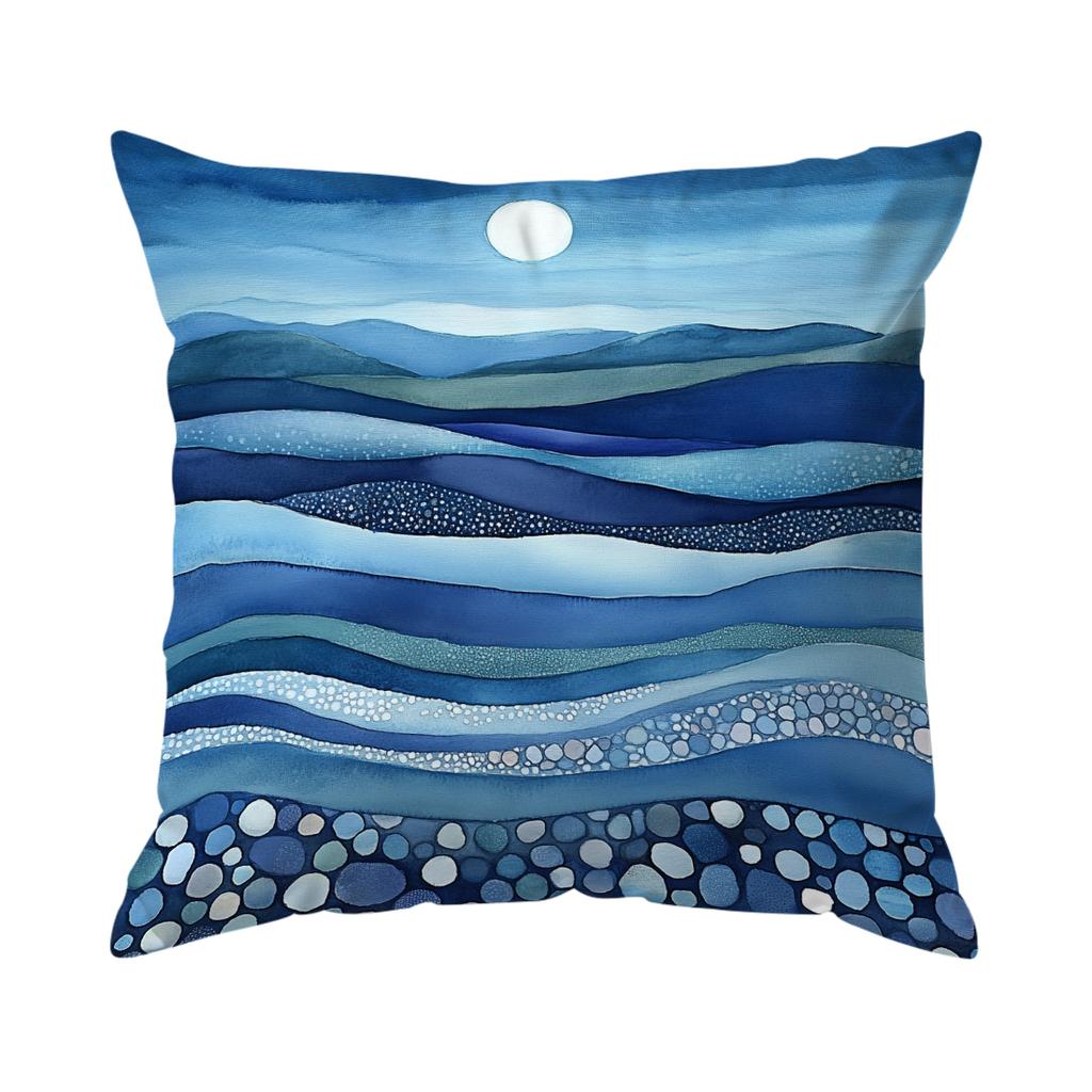 4pcs setblue and white waves Cushions Pillowcase Polyester Cushion Cover Throw Pillow Pillowcover Home Car Sofa Decor