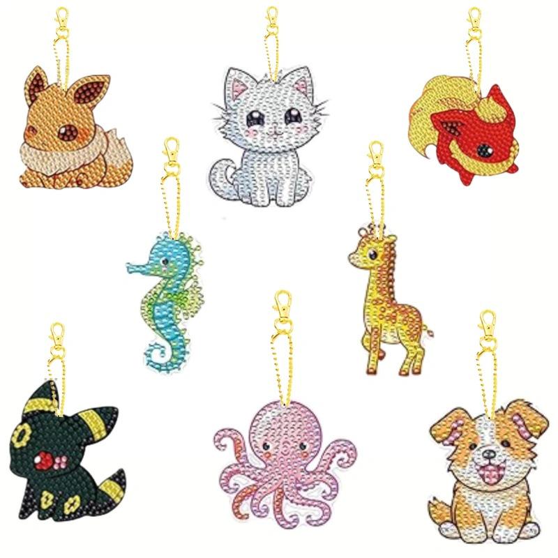 2025 New Animal Diamond Painting Keychain: Exclusive Design for Hot Selling; Inquire for Bulk Discounts