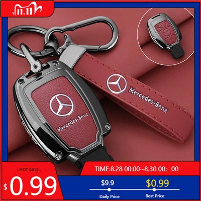 Skórzany Pokrowiec Etui Uchwyt na Kluczyk Samochodowy Fob do Mercedes Benz Klasy A B C E GL S GLA GLK CLS AMG W204 W205 W212