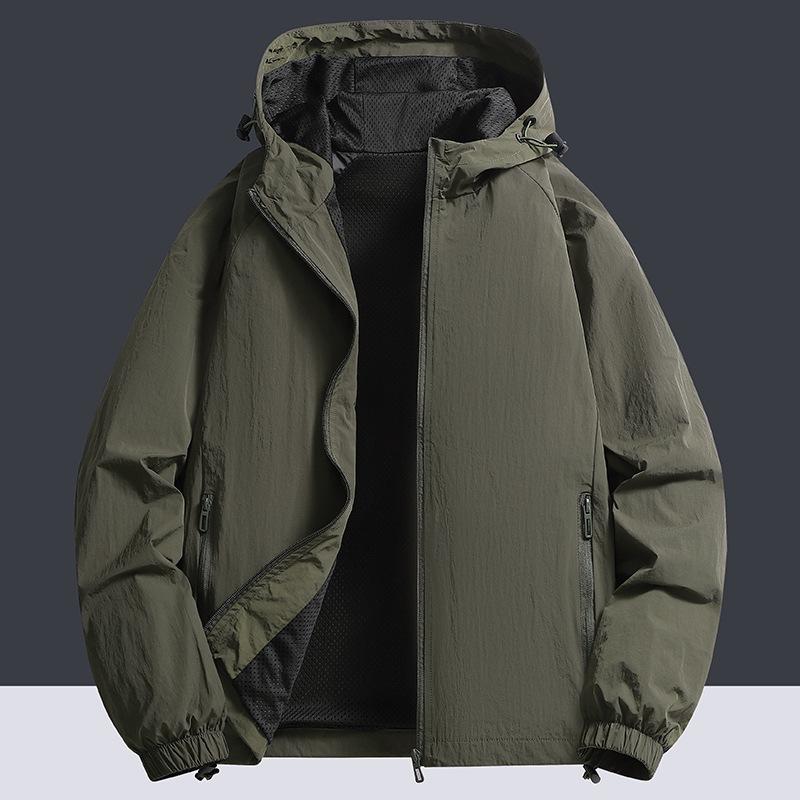 Hooded Spring and Autumn New Men's Jacket Wear Loose Korean Style Casual Middle-aged and Elderly Jacket Men's Jacket