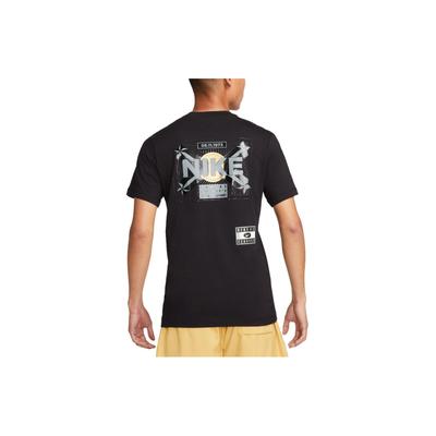 Sportbekleidung Alphabet Logo Print Rundhals Kurzarm T-Shirt Herren Oberteile Schwarz FB9773-010