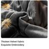 Luxury Thicken Velvet Quilted Bed Skirt Embroidered Bedspread Soft Plush King Size Fitted Sheet No Pillowcase
