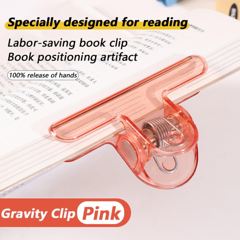 Plastic Bookmark Holder Transparent Anti Page Flipping Holder Gravity Book Clip School Office