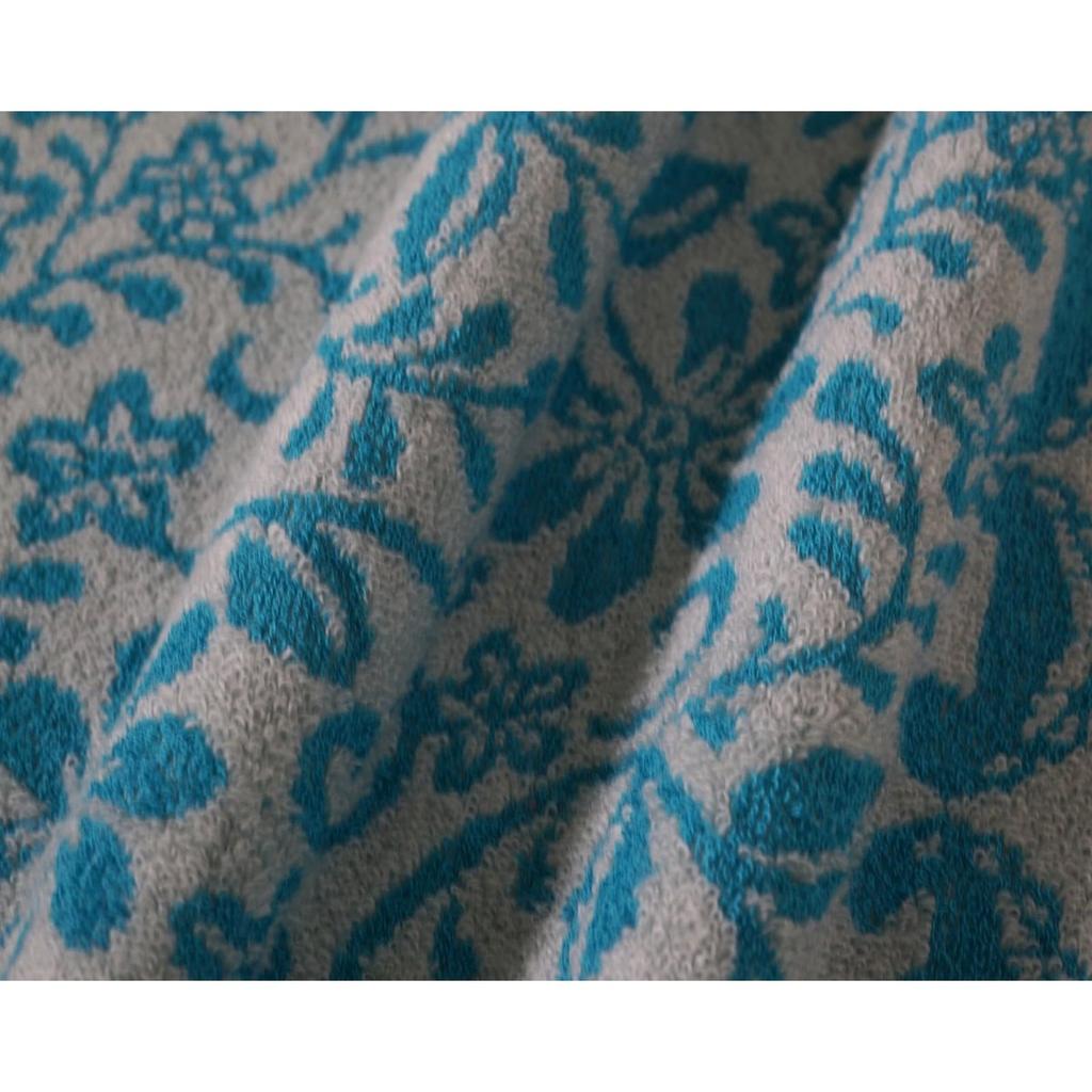 UCHINO Cotton Lace Face Towel Blue 34x80cm Soft Absorbent Jacquard Towel for Daily Use