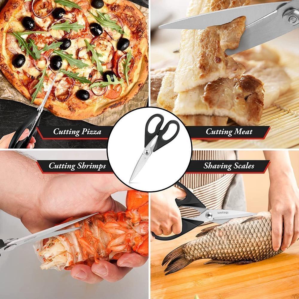 1 ks kuchyňské nůžky z nerezové oceli, nůžky na grilování, nůžky na vlašské ořechy, kuchyňské nářadí