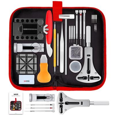 XOOL Watch Repair Tool Battery Band Spring Bar Watch Case Back Pin and Precision Screwdriver 151-Piece Set Replacement, Adjustment, Remover, Opener,