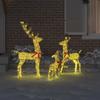 Reindeer Family Set of 3 Warm White Fabric 68 x 26 x 127 cm