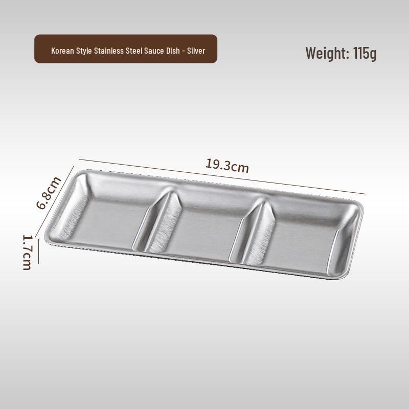 Koreanische 304 Edelstahl-Saucenschale mit zwei oder drei Fächern für Hot Pot & Grill-Gewürz-Dip