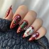 European And American Wearable Nails Christmas Series Cute Cartoon Gold Glitter Christmas Tree Manicure Fake Nails