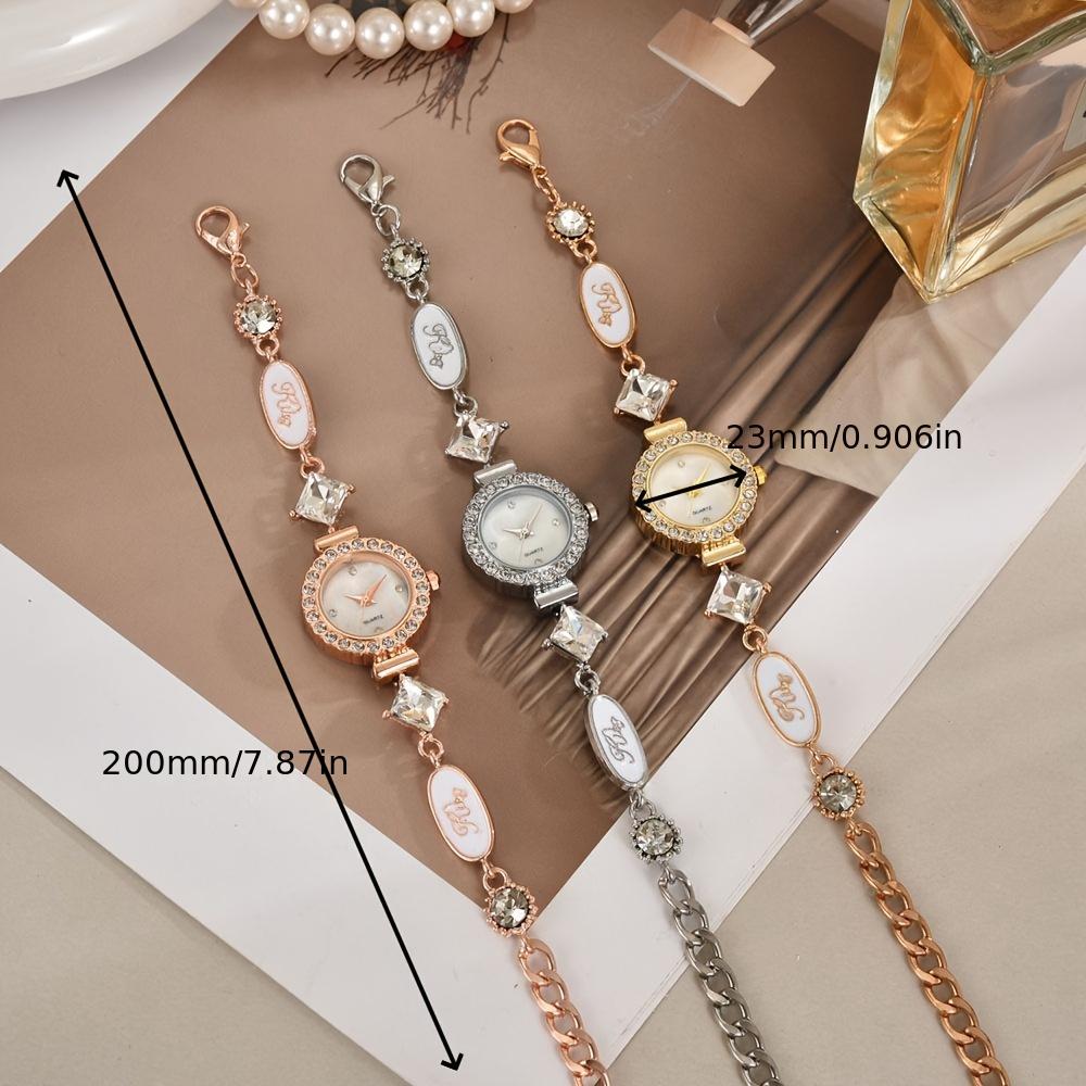 1pc Trendy Letter Chain Women's Bracelet WristchWatch Adjustable Fashion Female Elegant Quartz Watch