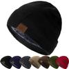 Heißer Verkauf Unisex UR Buchstabenetikett Wintermützen Einfarbige Leichte Weiche Strickmützen Für Männer Frauen Outdoor Gemütliche Beanie Mütze