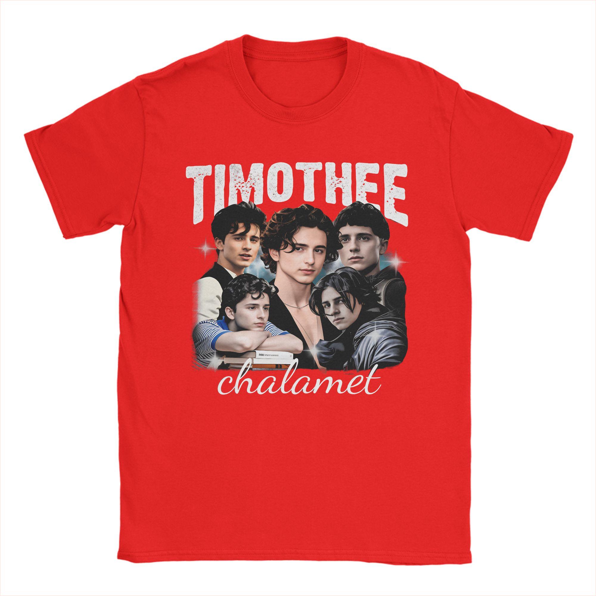 

Oversized TShirt Beach Timothee Chalamet American Actor Hip Hop T Shirts Cotton Tshirt for Man Y2K Basic Short Sleeve Top Tees S