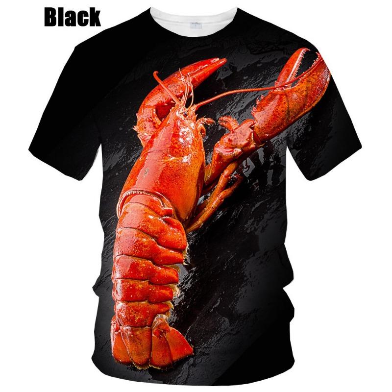 Lobster Graphic T Shirt For Men Clothing Cool Designs 3D Printed Crayfish Crawfish T-shirt Casual Women Tee Shirts y2k Kids Tops