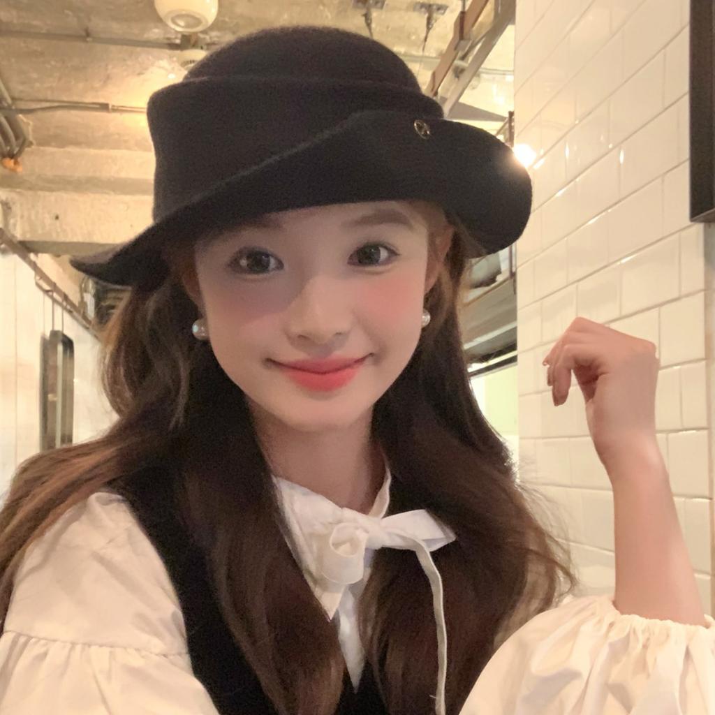 Retro stickad krullad topphatt Fiskarhatt Damhöst och Vinter Bergsklättringshatt Bassänghatt