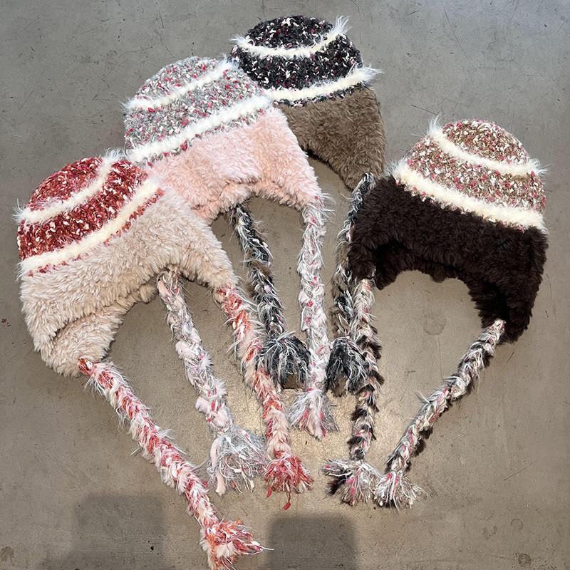 Winter Knit Warm Cap Padded Lining Women Cold Weather Trendy Hat Breathable