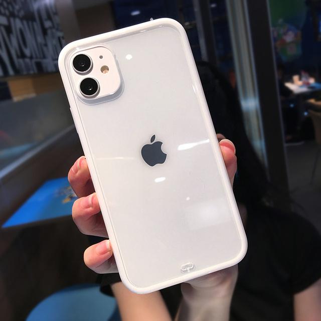 Měkké průhledné pouzdro na telefon pro Iphone 13 12 11pro Max Xr Xs Max silikonový rám Anti-Shock Akrylový průhledný pevný kryt na PC
