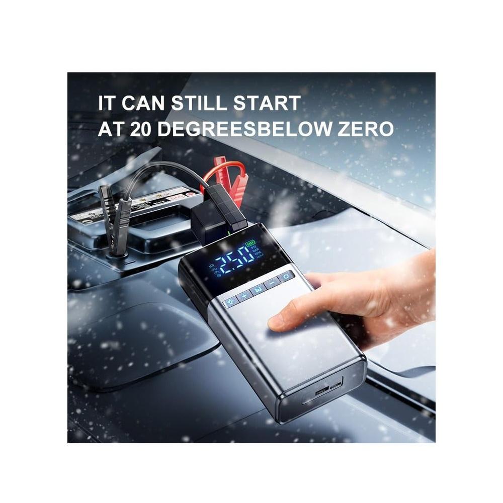 Portable Car Jump Starter with Air Compressor 12000mah Battery Jumper Starter Pack with 150PSI Auto Tire Inflator 12V Jump Box Battery Booster Smart