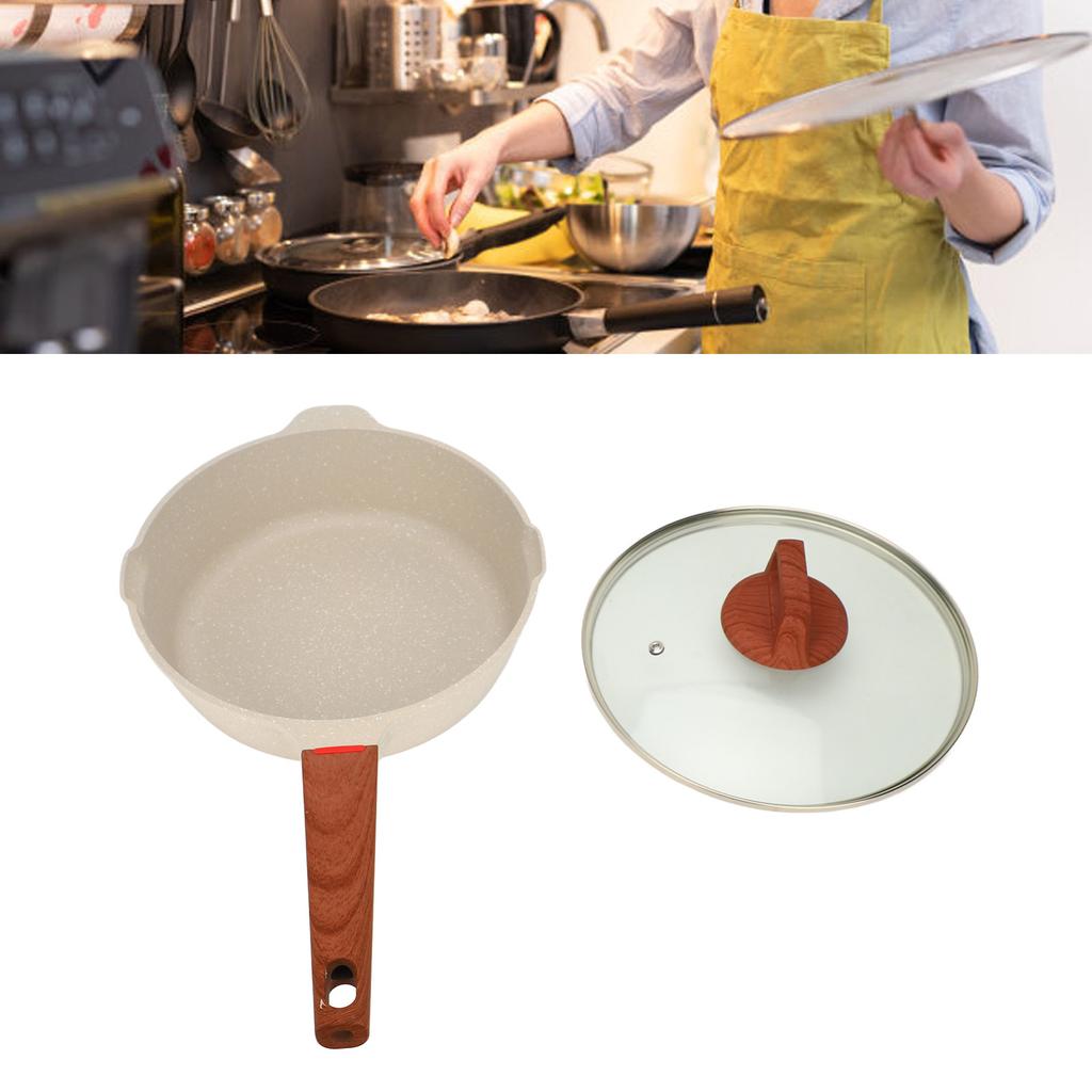 Maifan Stone Frying Pan Professional Prevents Stick Sy Clning Efficient Even Hting Cooking Pan with Lid for Kitchen