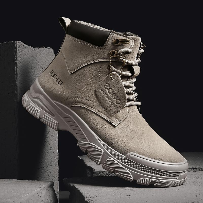 Fashion Fashion High Top Men Boots High Quality Trend Comfortable Men Work Boots Autumn New Original Non-slip Motorcycle Boots Casualr54