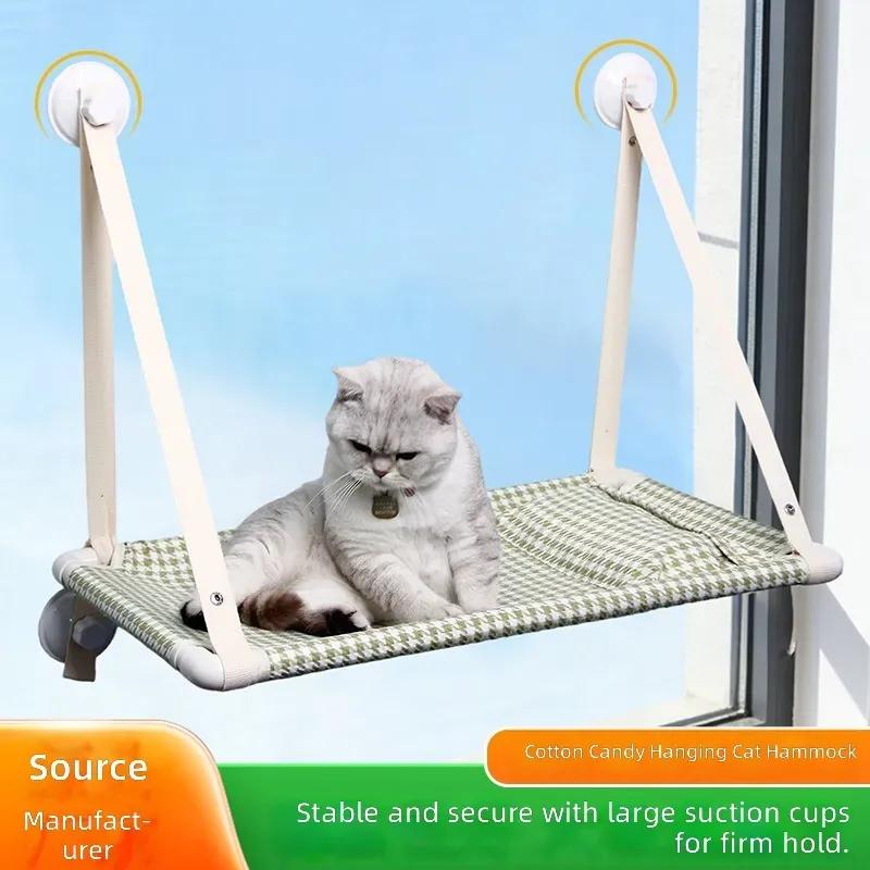 Cat Hammock for Indoor Cats Window Perch Hanging Bed with Suction Cups Balcony Sunbathing Spot Comfortable Pet Nest
