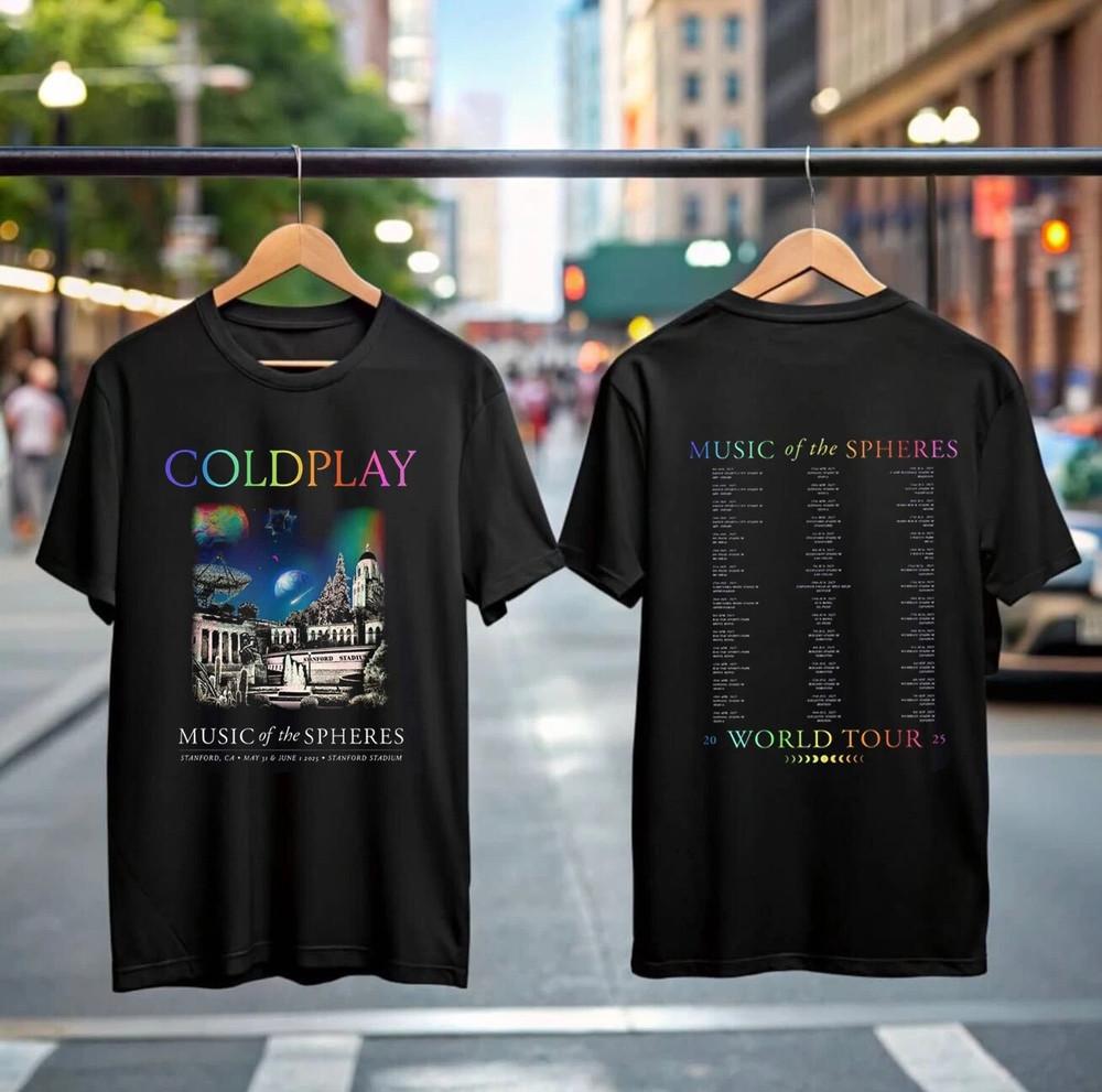 Coldplay Tour 2025 TShirt Music of the Spheres Tee Concert Gift for Men Fans Unisex T-Shirt L