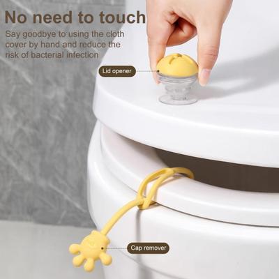 Yousheng 2Pcs/Set Toilet Lid Lifter Multi-Stage Adjustment Prevents Slipping Secure No-touch Toilet Lid Handle Toilet Accessory