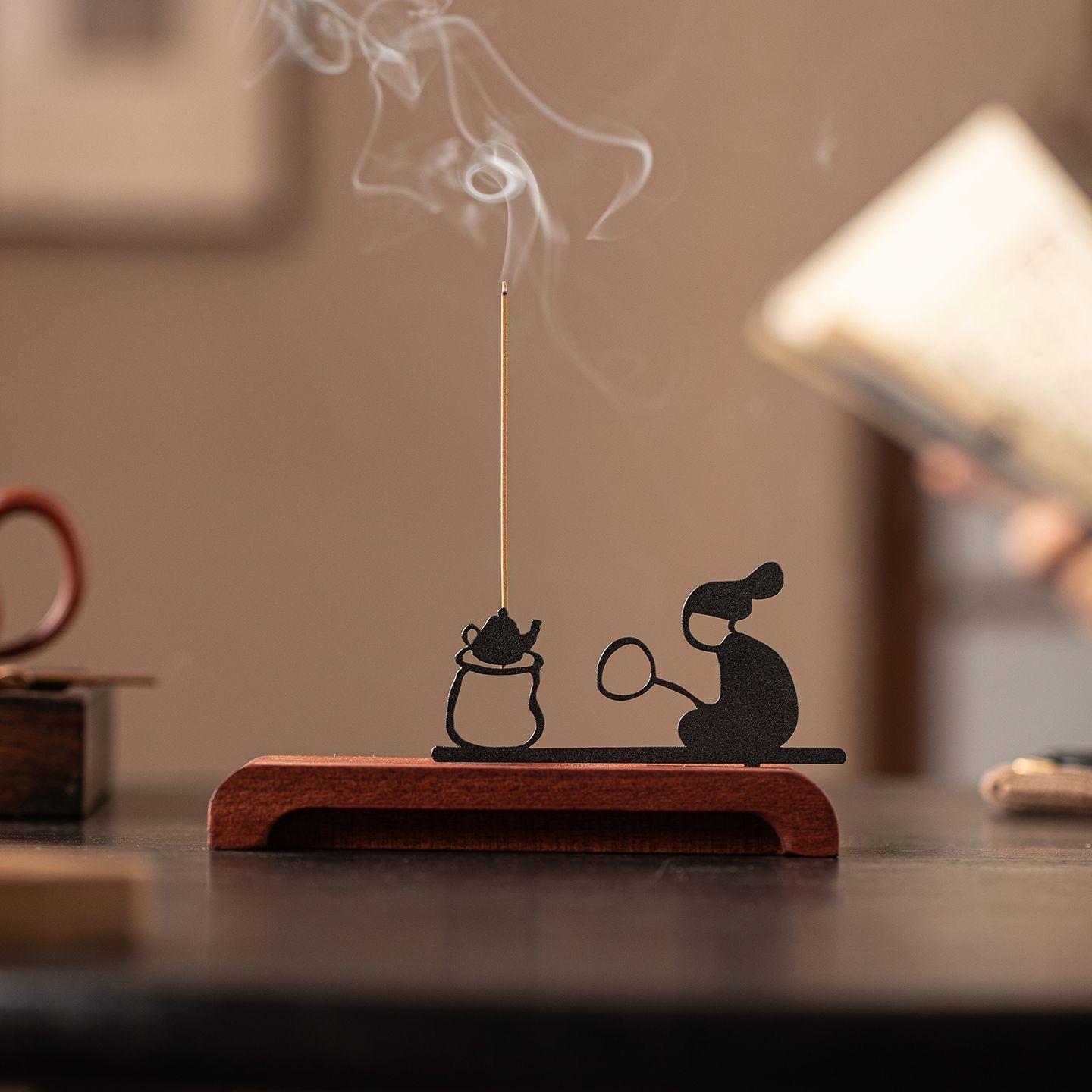 

Creative Incense Burner, New Chinese Style Hearth Incense Holder, Japanese Stick Incense Burner Aromatherapy Home Decor B