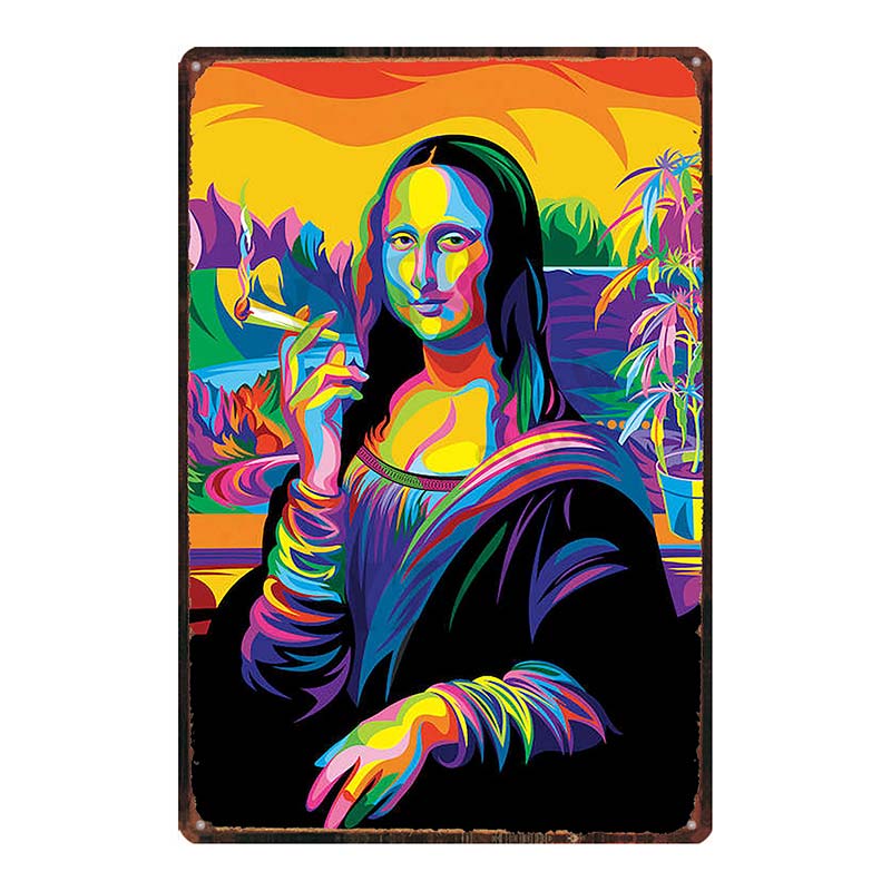 YZFQSegno di Latta Metallico Divertente e Allegro Piatto da Viaggio Retrò Per Parete Bar Caffetteria Soggiorno Decorazione Artigianale per la Casa DU-7983B