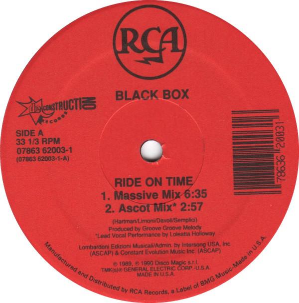 

12inch Record BLACK BOX Ride On Time 07863620031 RCA Deconstruc 1991 US Dance Electronica Used