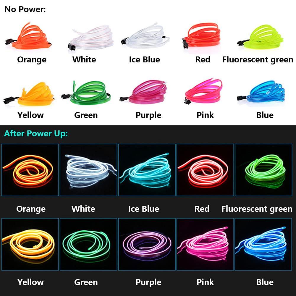 5M Car Interior Led Strip Light Neon EL Wiring Decorative Lamp For Auto DIY Flexible Ambient Light USB Party Atmosphere Diode Neon Lights 4