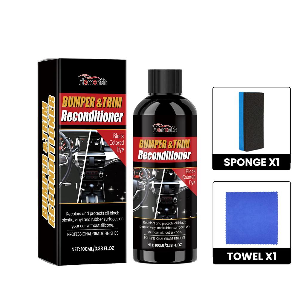 Homonth Automotive Black Plastic Refresher Interior Dashboard Stain Remover Scratch Renovator
