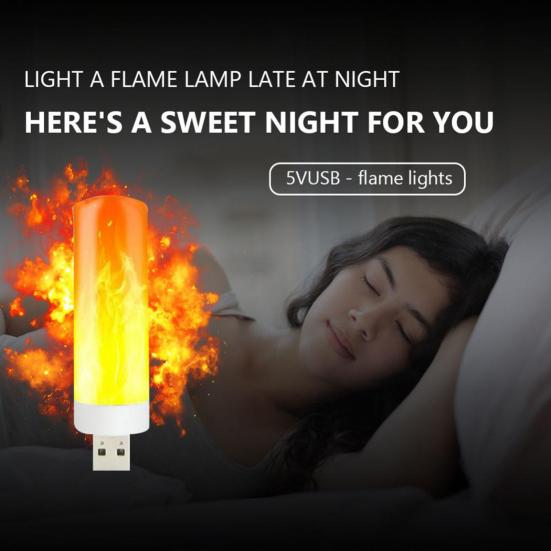 LED Flame Lamp Visual Effect Plug-and-Play Flameless Stunning Energy-saving Glare Free Decorative Compact