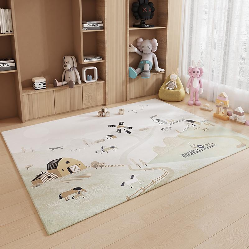 Cartoon Children's Room Rug Soft Noise-Reducing Floor Mat Living Room Sofa Coffee Table Blanket Home Decor