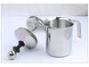 Japanese 800ml Stainless Steel Manual Milk Frother with Double Filter for Cappuccino