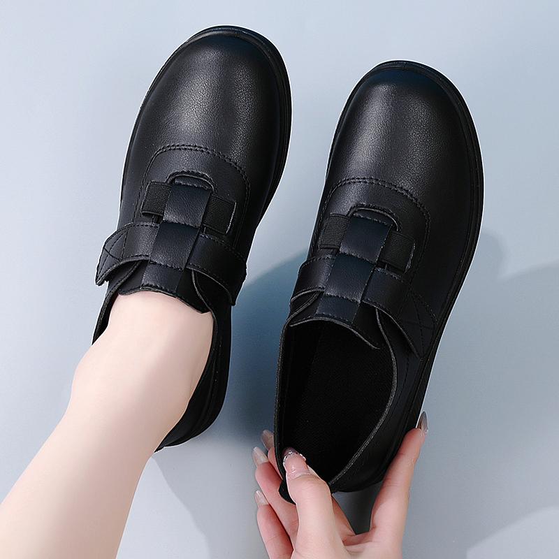 Women's Black Loafers Moccasins Casual Slip On Walking Shoes for Mother Plus Size