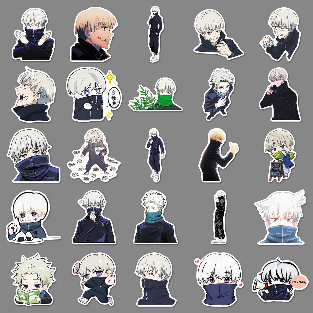 50 Dog Rolling Ghost Stickers Personalized Cartoon Japanese Manga Magic Return To War Decoration Mobile Phone Case Suitcase Stickers