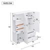 Wardrobe, Multipurpose Cabinet in White/Natural, with Drawers, Clothes Rail and Open Shelf Compartments for Bedroom, Teen Room and Hallway