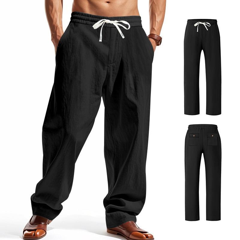 Mens Loose Wide Leg Breathable Casual Long Pants For All Seasons