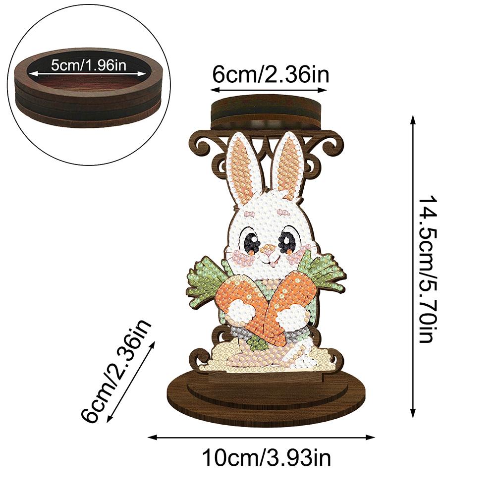 Easter Egg Bunny Desktop Tea Light Candle Holder Aromatherapy Candle Holder 5D DIY Diamond Art Mini Candle Holder for Home Decor